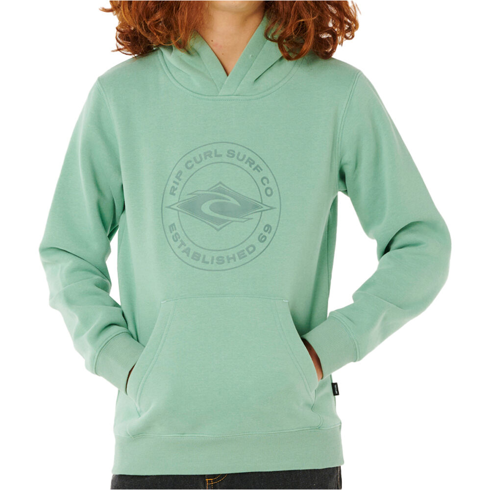 Rip Curl sudadera niño STAPLER VERDE vista frontal