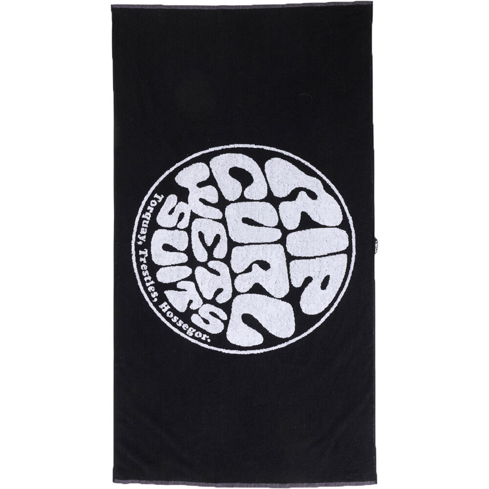 Rip Curl toallas playa LOGOS TOWEL NEGRO vista frontal
