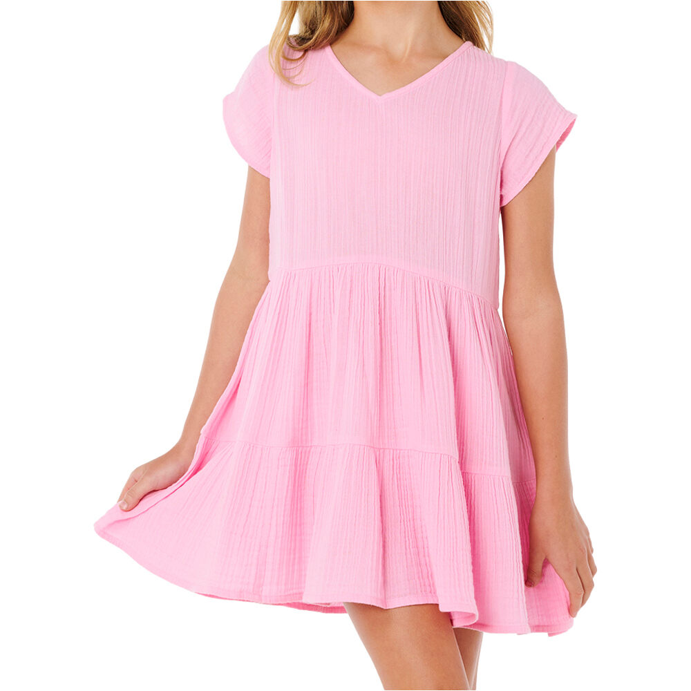 Rip Curl vestido niña PREMIUM SURF ROSA vista frontal