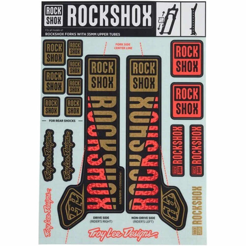 ROCK SHOX REC KIT ADHESIVOS TROY LEE (35MM) naranja