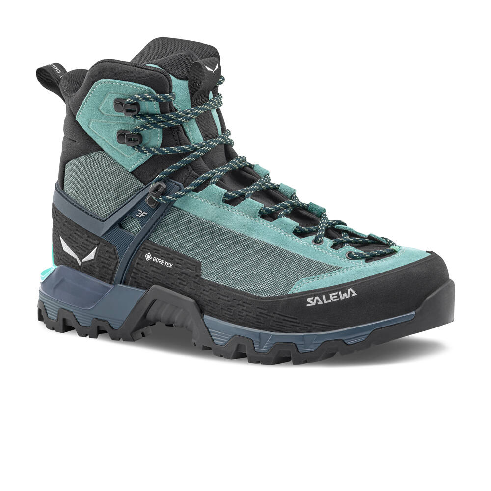 Salewa bota montaña cuero mujer MTN TRAINER 3 TECH MID GTX W AZUL lateral interior