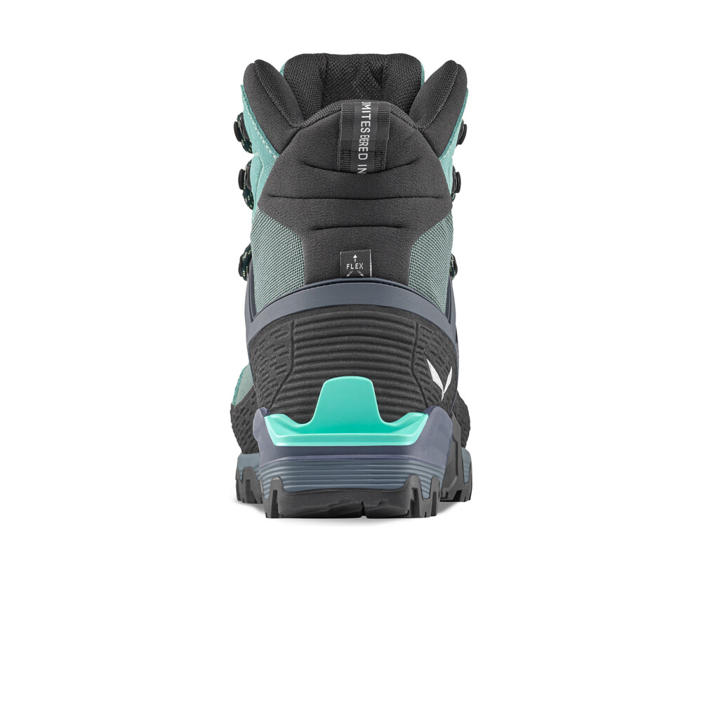 Salewa bota montaña cuero mujer MTN TRAINER 3 TECH MID GTX W AZUL vista trasera