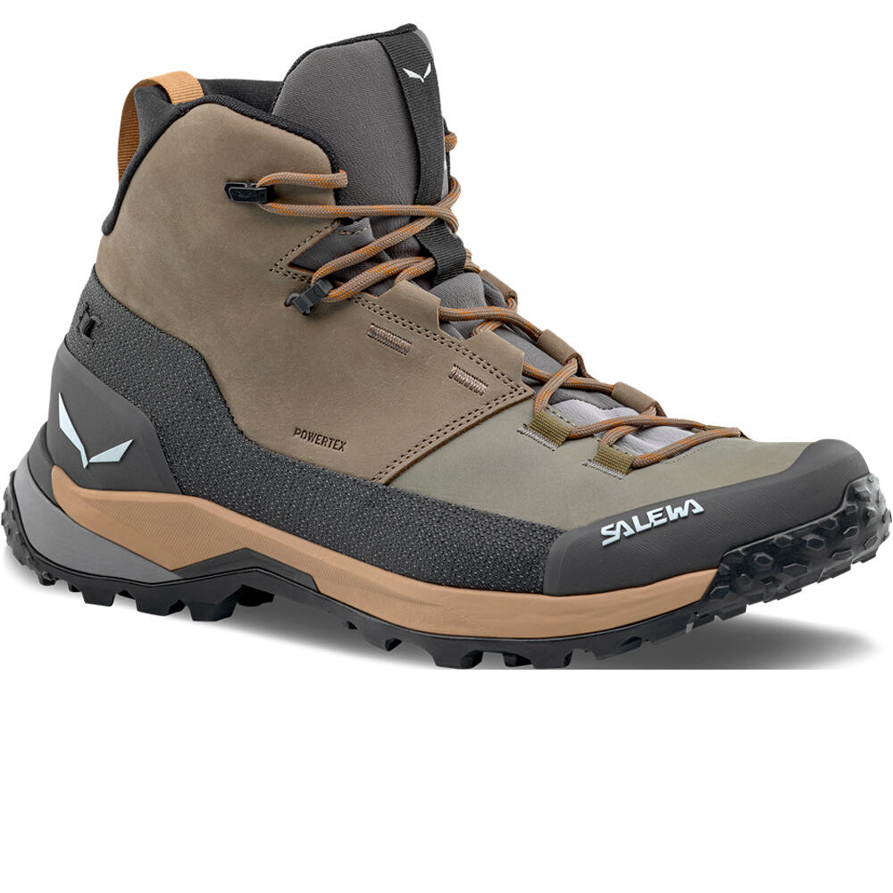 Salewa bota trekking hombre PUEZ LEATHER MID POWERTEX MARRON lateral interior