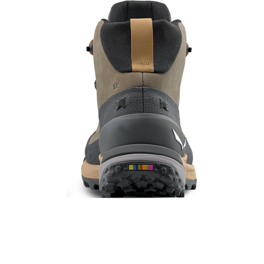 Salewa bota trekking hombre PUEZ LEATHER MID POWERTEX MARRON vista trasera