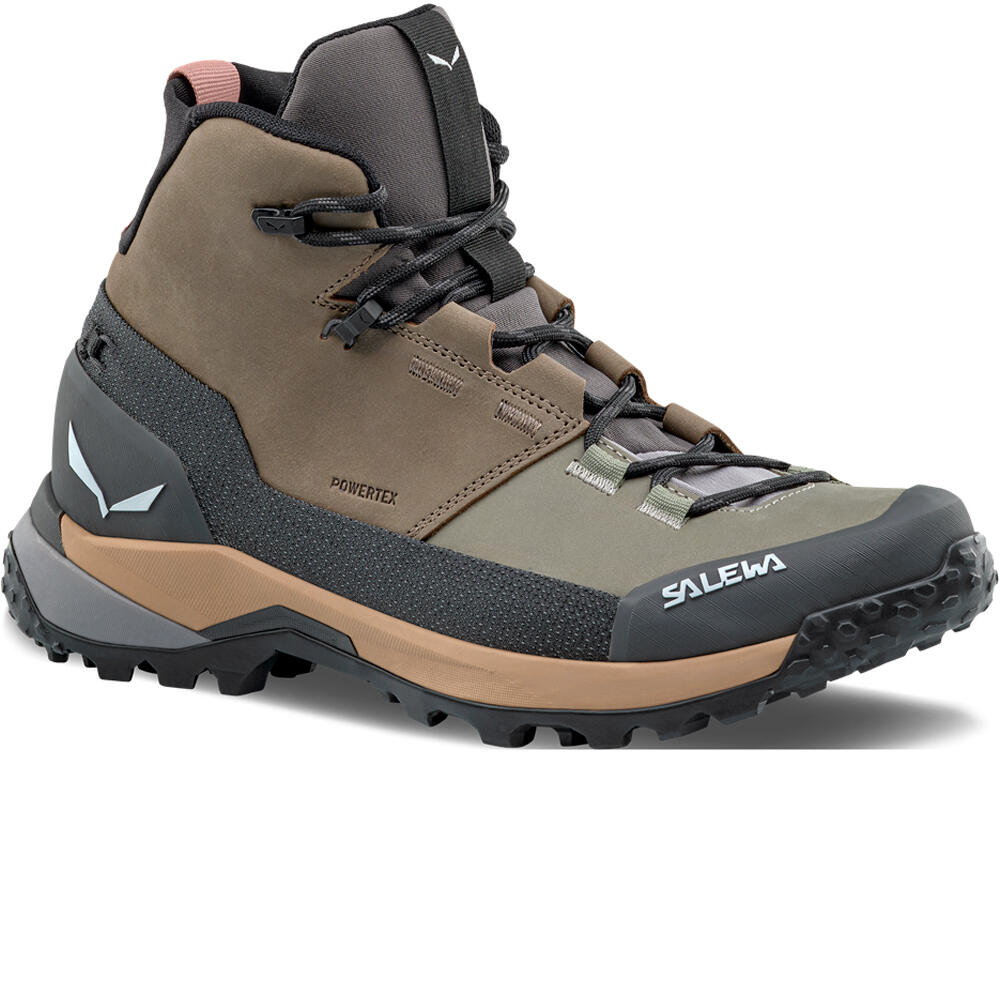Salewa bota trekking mujer PUEZ LEATHER MID POWERTEX MARRON lateral interior