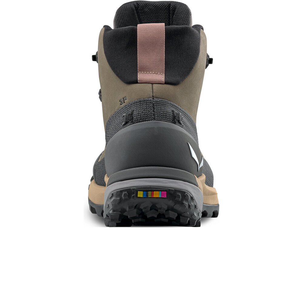 Salewa bota trekking mujer PUEZ LEATHER MID POWERTEX MARRON vista trasera