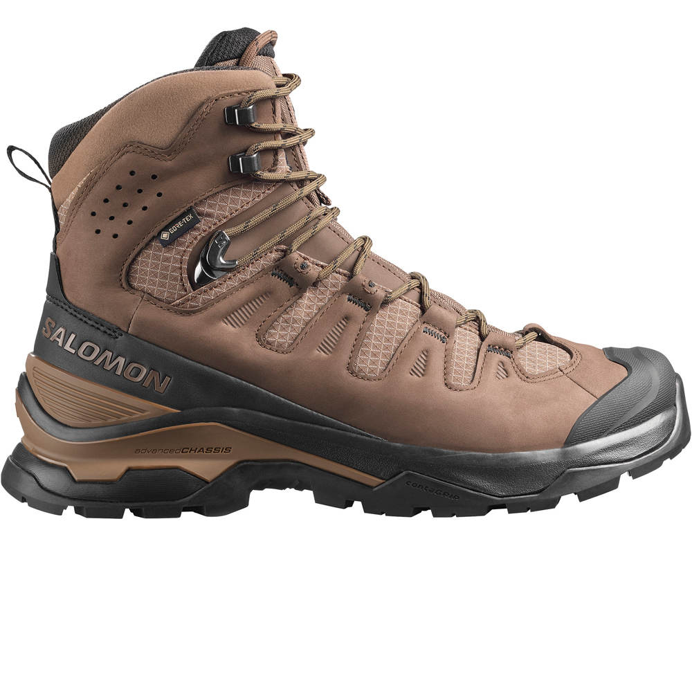 Salomon bota trekking hombre QUEST 5 GORE-TEX M MARRON lateral exterior