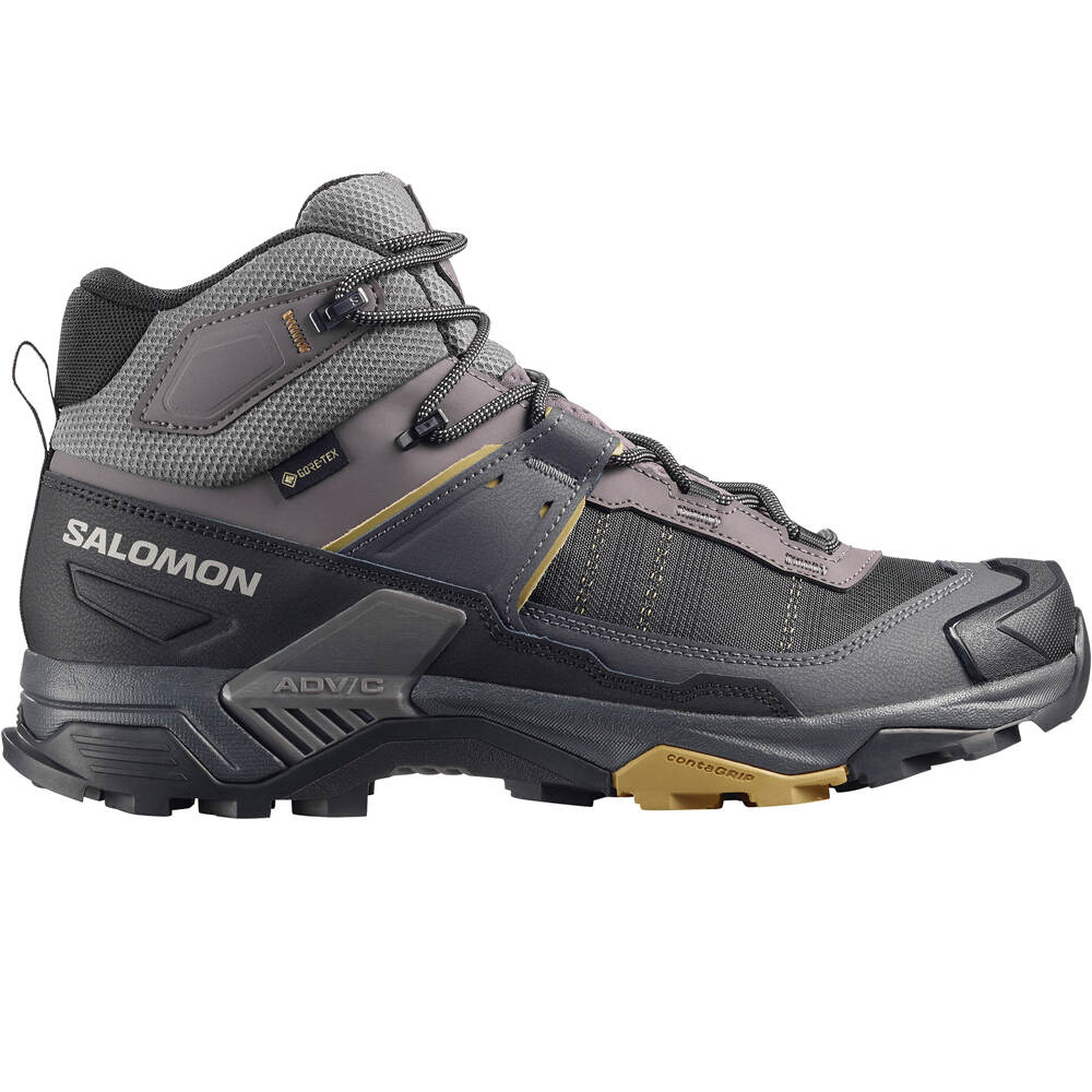 Salomon bota trekking hombre X ULTRA 5 MID GORE-TEX GRIS lateral exterior