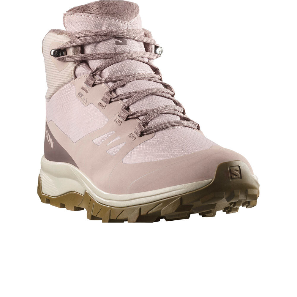 Salomon bota trekking mujer OUTSNAP WATERPROOF MARRON lateral interior