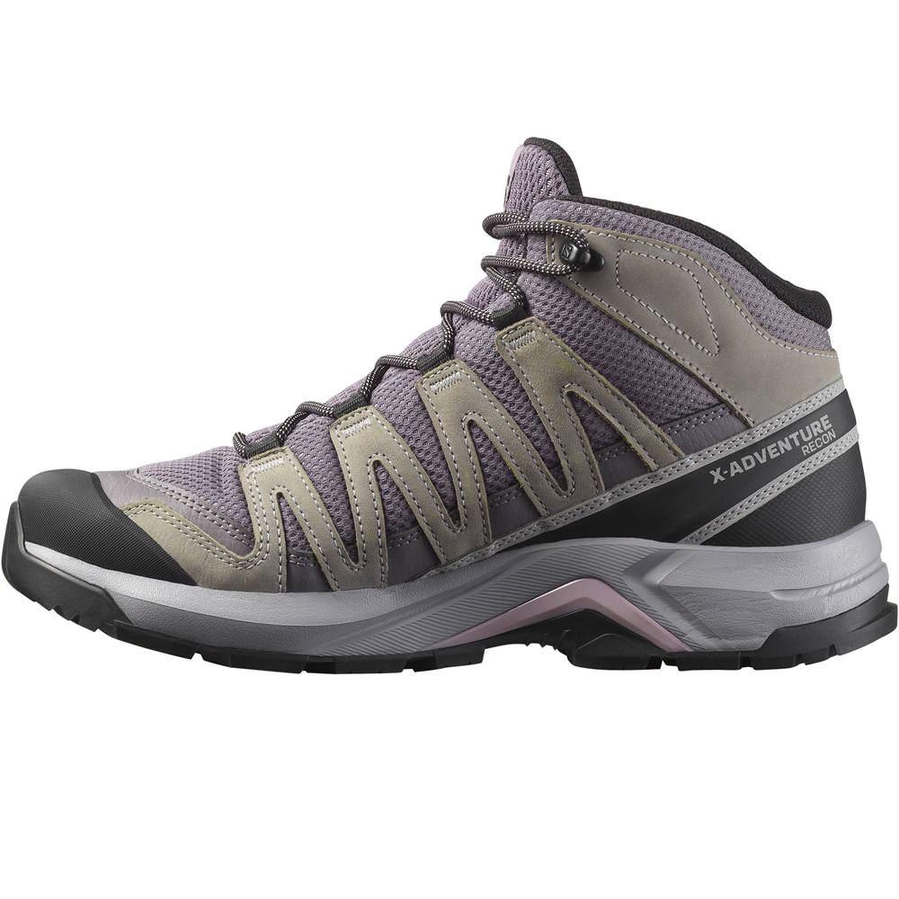Salomon bota trekking mujer X-ADVENTURE RECON MID GORE-TEX GRIS lateral interior