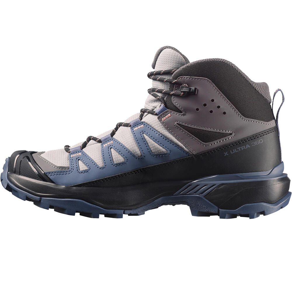 Salomon bota trekking mujer X ULTRA 360 MID GORE-TEX GRIS lateral interior