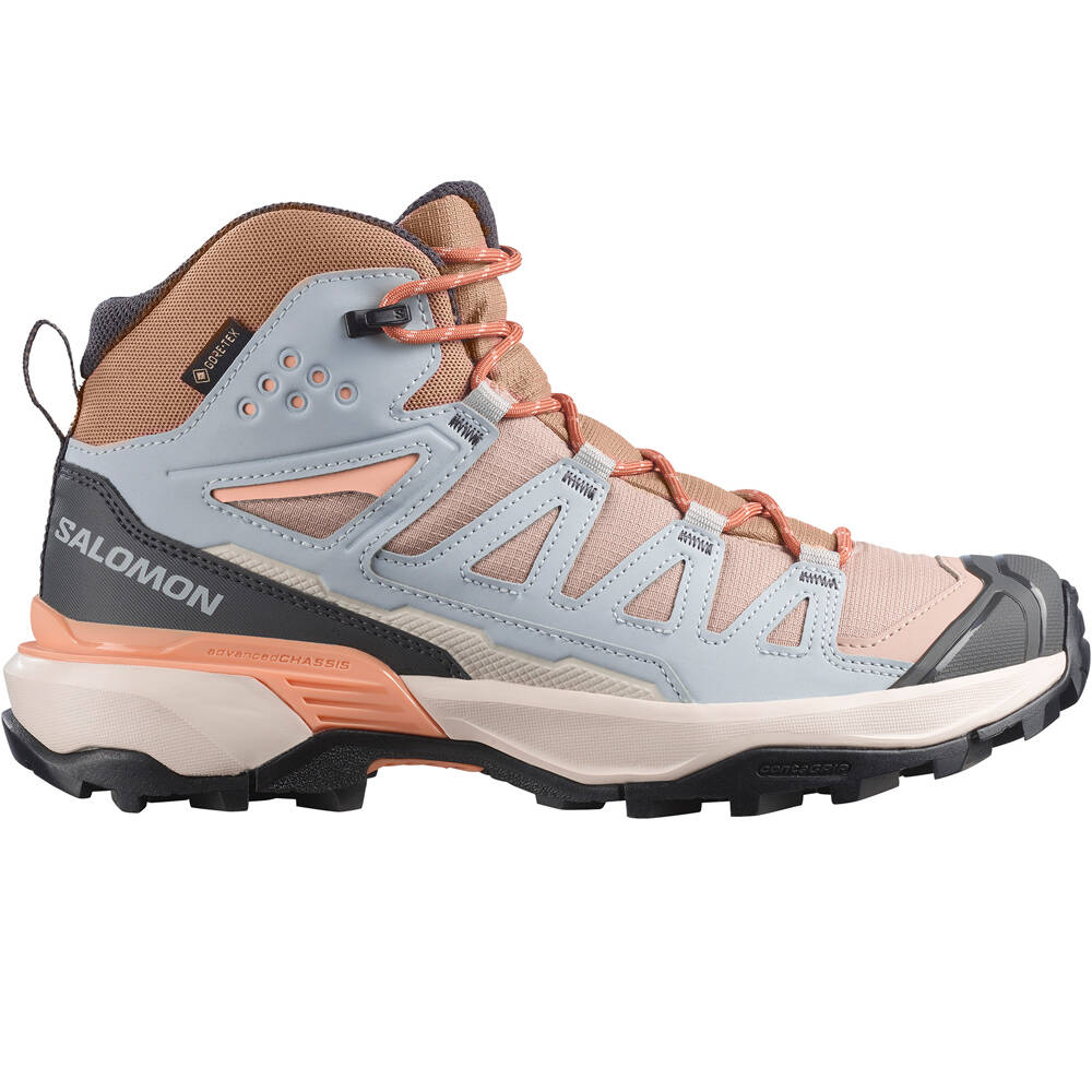 Salomon bota trekking mujer X ULTRA 360 MID GORE-TEX MARRON lateral exterior