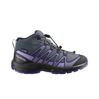 Salomon bota trekking niño XA PRO V8 MID WATERPROOF GRIS lateral exterior