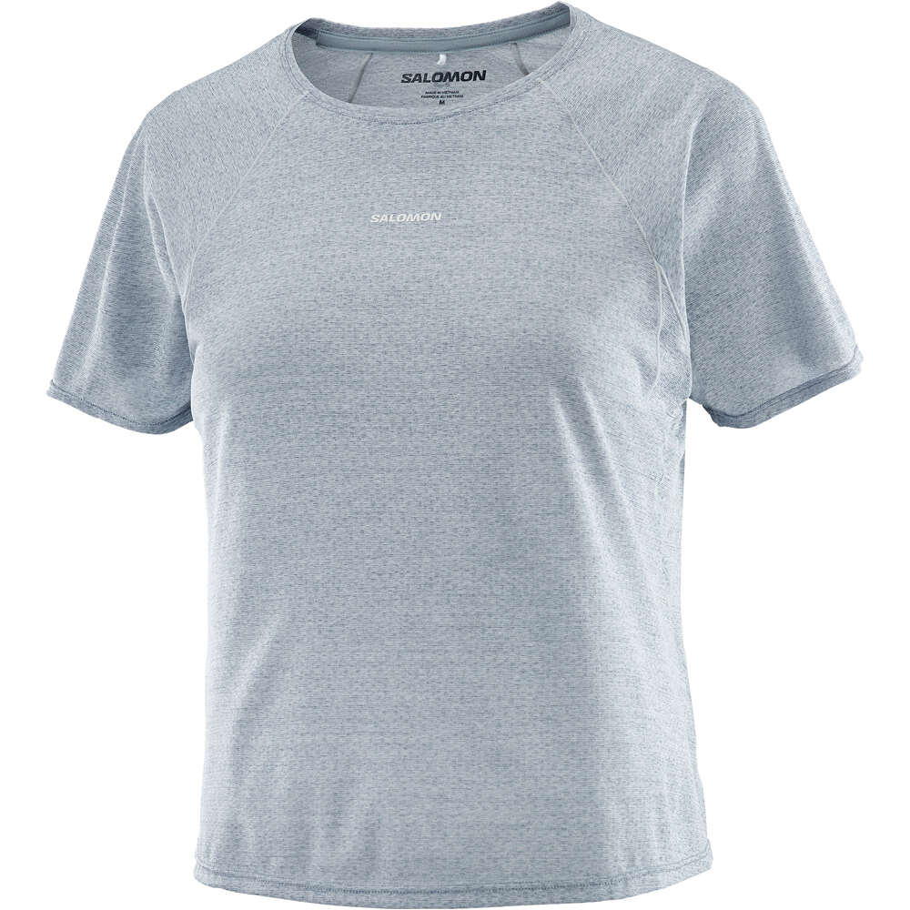Salomon camiseta entrenamiento manga corta mujer SHKOUT AIR CROPP AZUL vista detalle