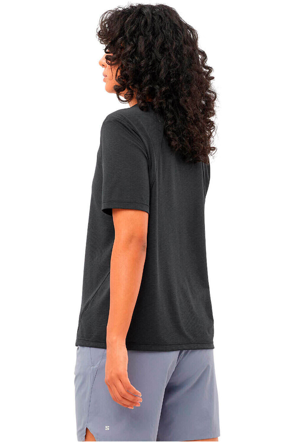Salomon camiseta entrenamiento manga corta mujer SHKOUT CORE NEGRO vista trasera