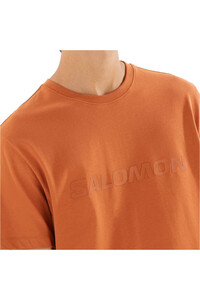 Salomon camiseta montaña manga corta hombre BIG LOGO NARANJA vista detalle