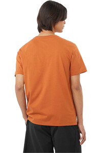Salomon camiseta montaña manga corta hombre BIG LOGO NARANJA vista trasera