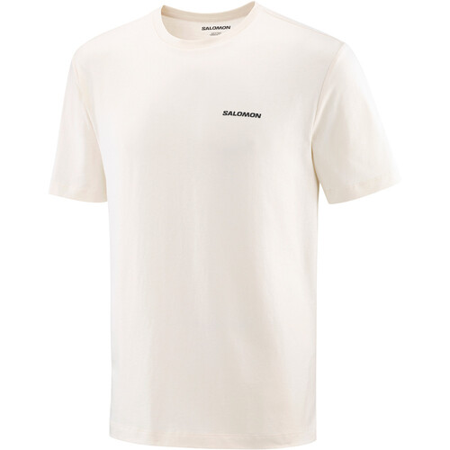 Salomon camiseta montaña manga corta hombre CHEST LOGO BLANCO