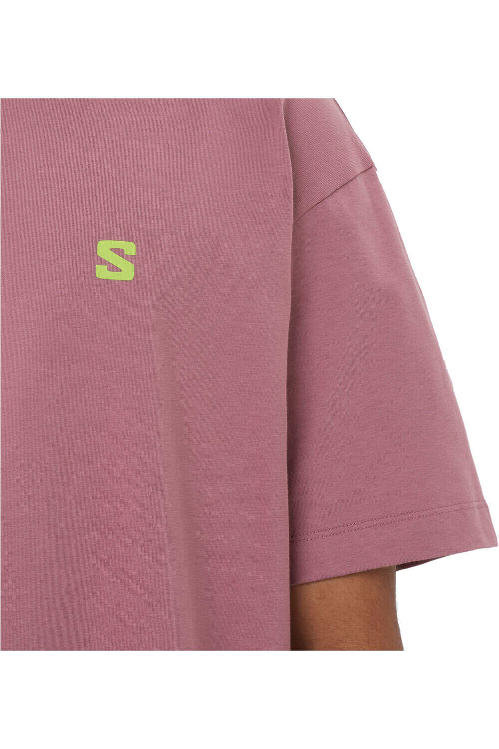 Salomon camiseta montaña manga corta hombre ROUND LOGO ROSA 03
