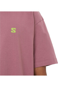Salomon camiseta montaña manga corta hombre ROUND LOGO ROSA 03