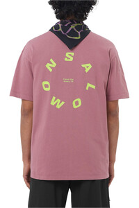 Salomon camiseta montaña manga corta hombre ROUND LOGO ROSA vista trasera