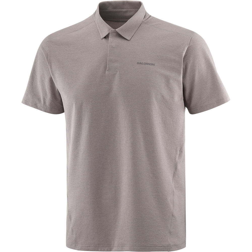 Salomon camiseta montaña manga corta hombre TRACKLINE NEGRO vista detalle