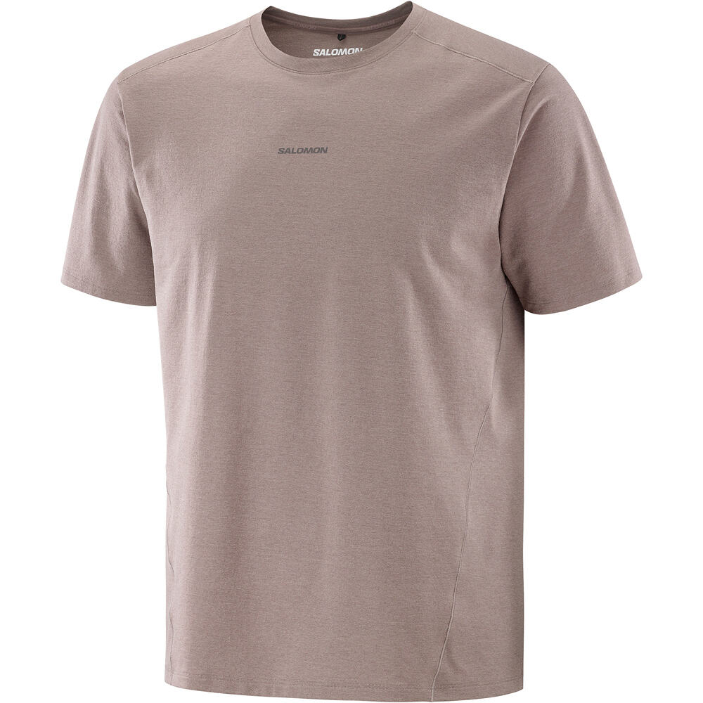 Salomon camiseta montaña manga corta hombre TRACKLINE NEGRO vista detalle