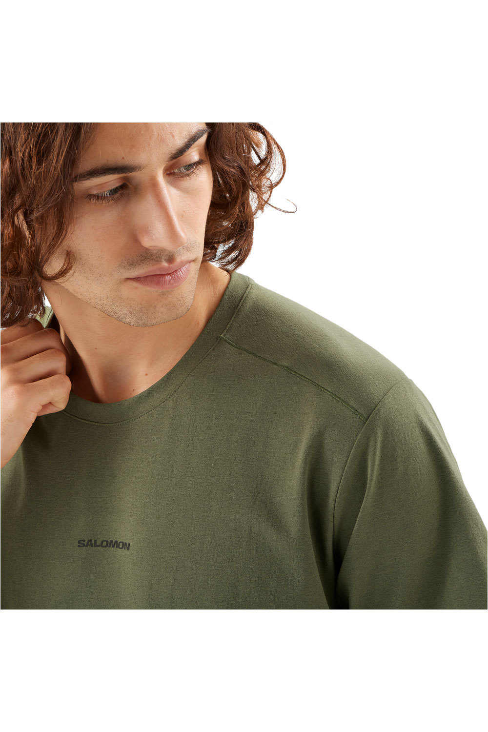 Salomon camiseta montaña manga corta hombre TRACKLINE VERDE 03