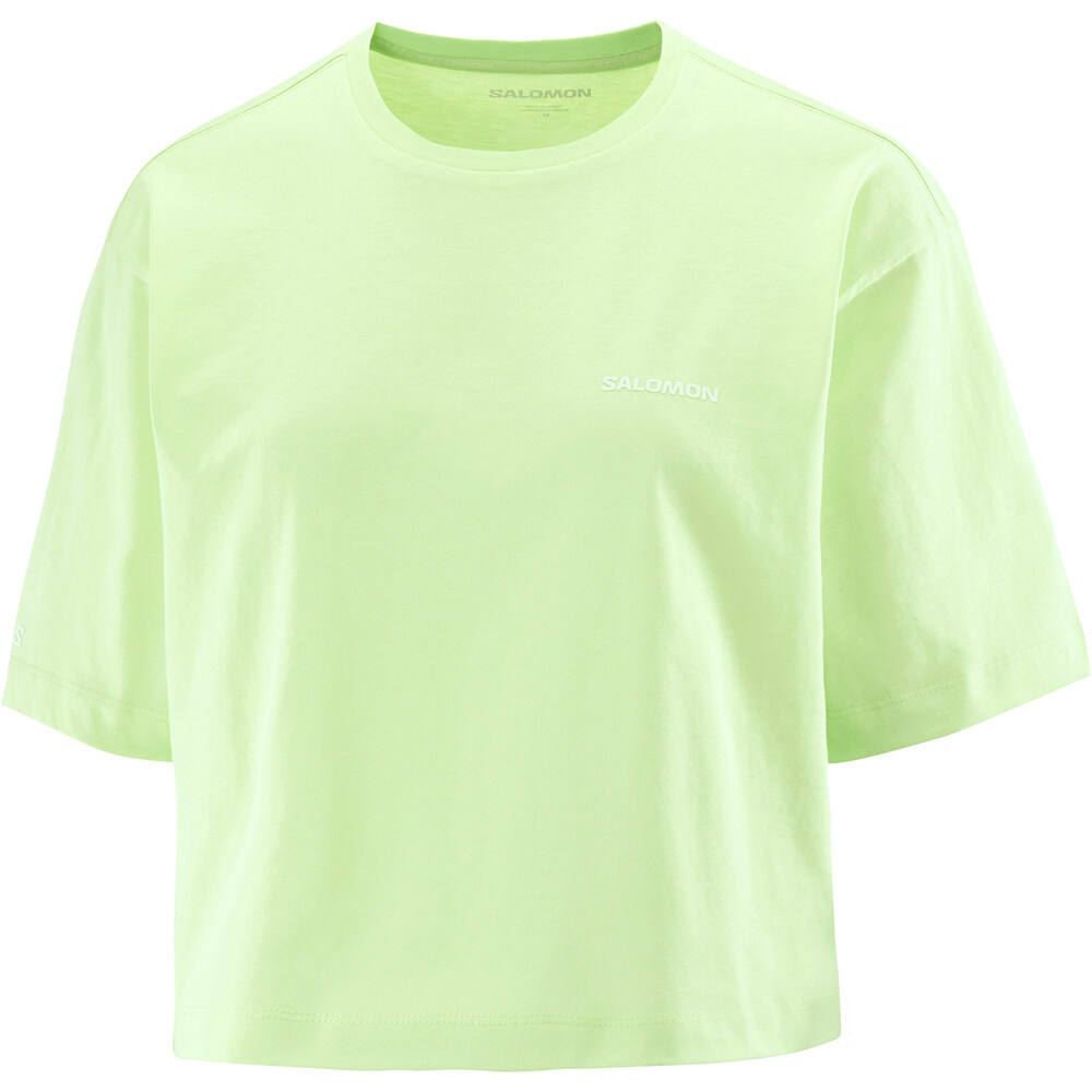Salomon camiseta montaña manga corta mujer SHORT VERDE 03