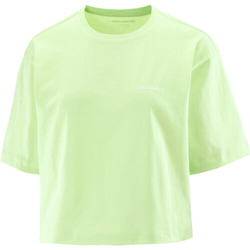 Salomon camiseta montaña manga corta mujer SHORT VERDE