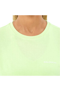 Salomon camiseta montaña manga corta mujer SHORT VERDE vista detalle