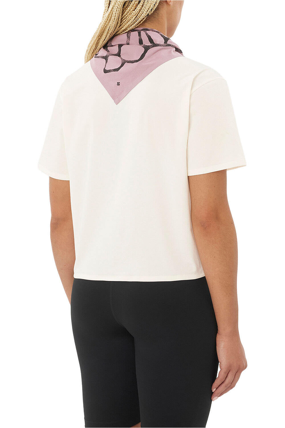 Salomon camiseta montaña manga corta mujer TRACKLINE BLANCO vista trasera