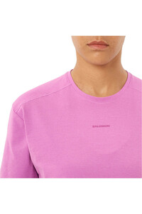 Salomon camiseta montaña manga corta mujer TRACKLINE ROSA vista detalle