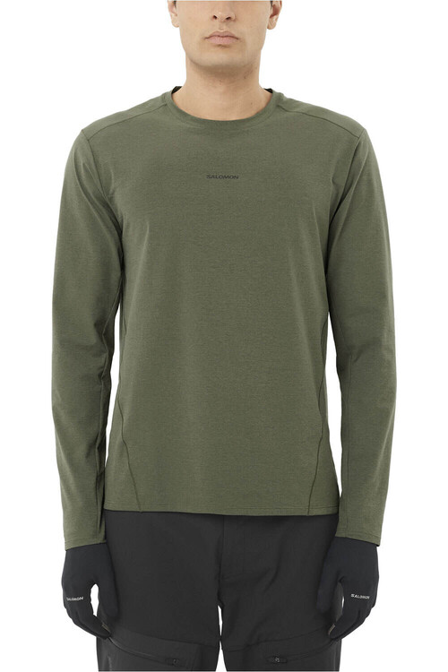 Salomon camiseta montaña manga larga hombre TRACKLINE VERDE