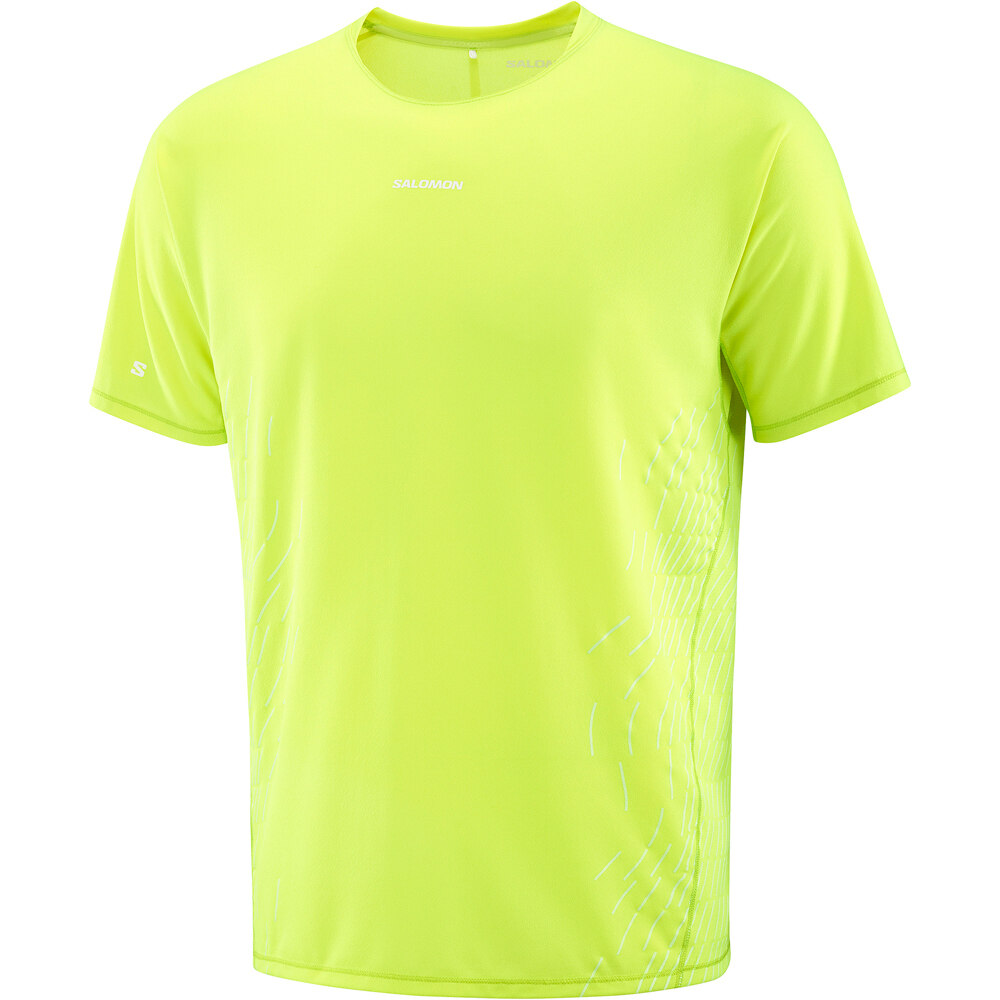 Salomon camisetas trail running manga corta hombre SENSE AERO GFX VERDE 03