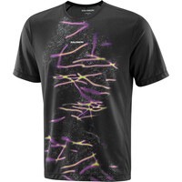 Salomon camisetas trail running manga corta hombre SHAKOUT CORE GFX NEGRO vista frontal
