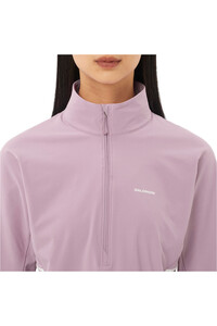 Salomon camisetas trail running manga larga mujer SENSE AERO HYBRID ROSA 03