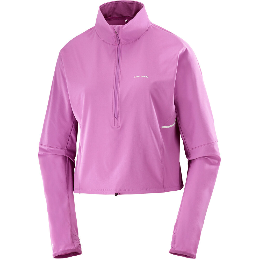 Salomon camisetas trail running manga larga mujer SENSE AERO HYBRID ROSA 04