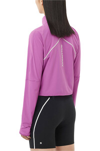 Salomon camisetas trail running manga larga mujer SENSE AERO HYBRID ROSA vista trasera