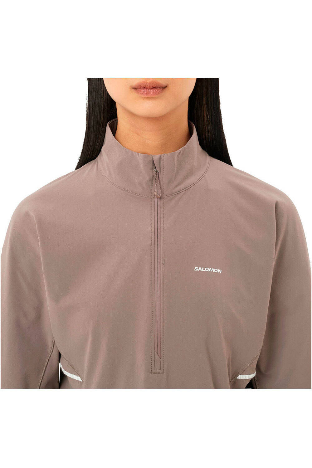 Salomon camisetas trail running manga larga mujer SENSE AERO NEGRO 03
