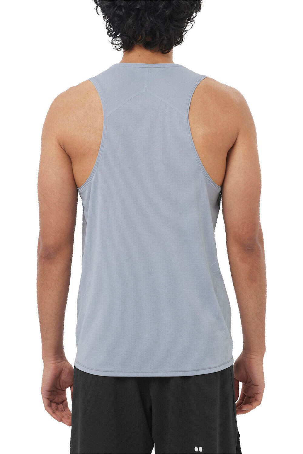 Salomon camisetas trail running tirantes hombre SENSE AERO SINGLET GFX AZUL vista trasera