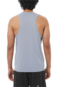 Salomon camisetas trail running tirantes hombre SENSE AERO SINGLET GFX AZUL vista trasera