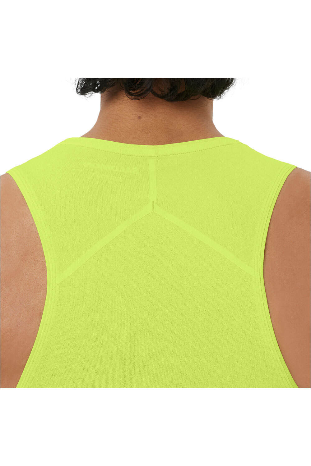 Salomon camisetas trail running tirantes hombre SENSE AERO SINGLET GFX VERDE vista detalle