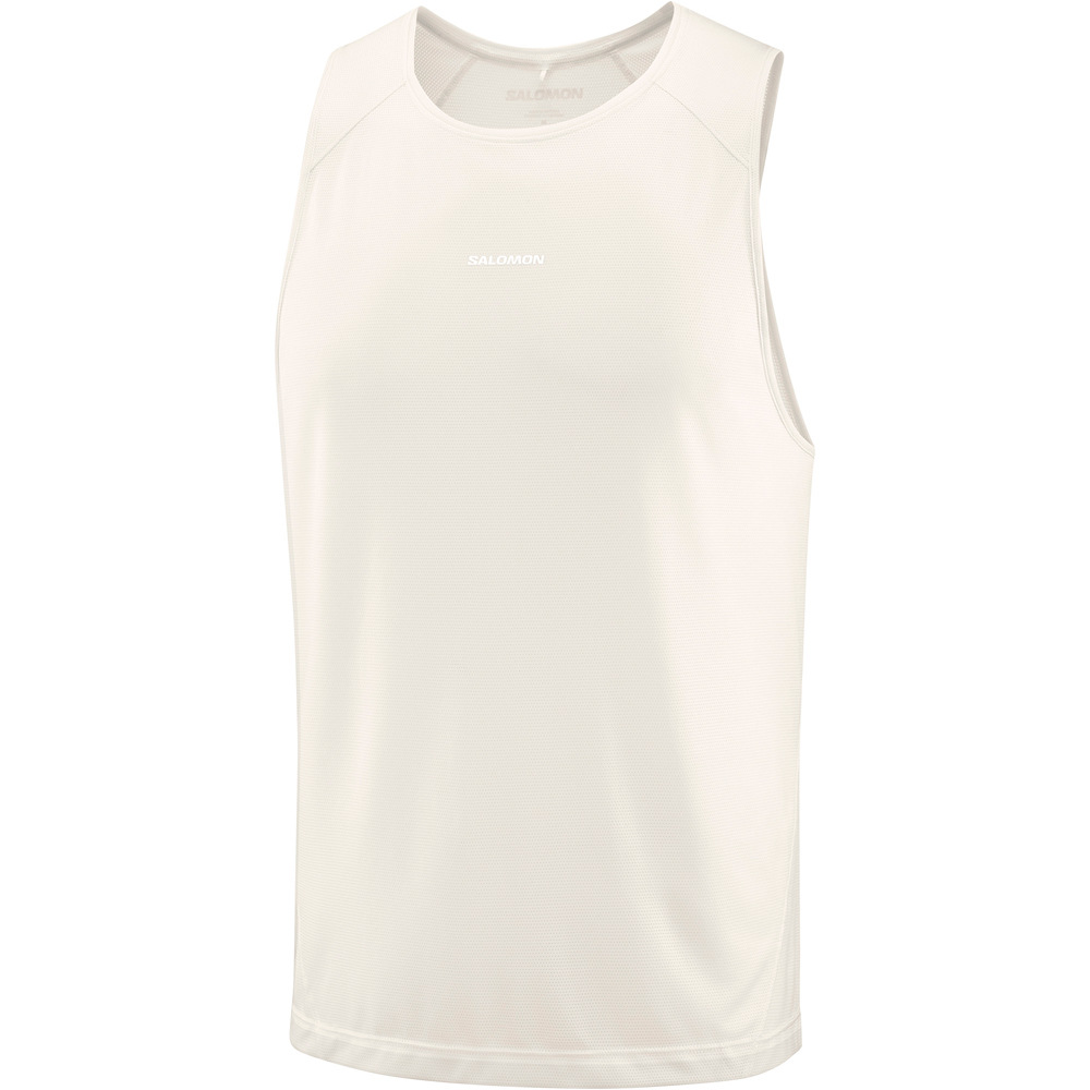 Salomon camisetas trail running tirantes hombre SHKOUT CORE BLANCO vista detalle