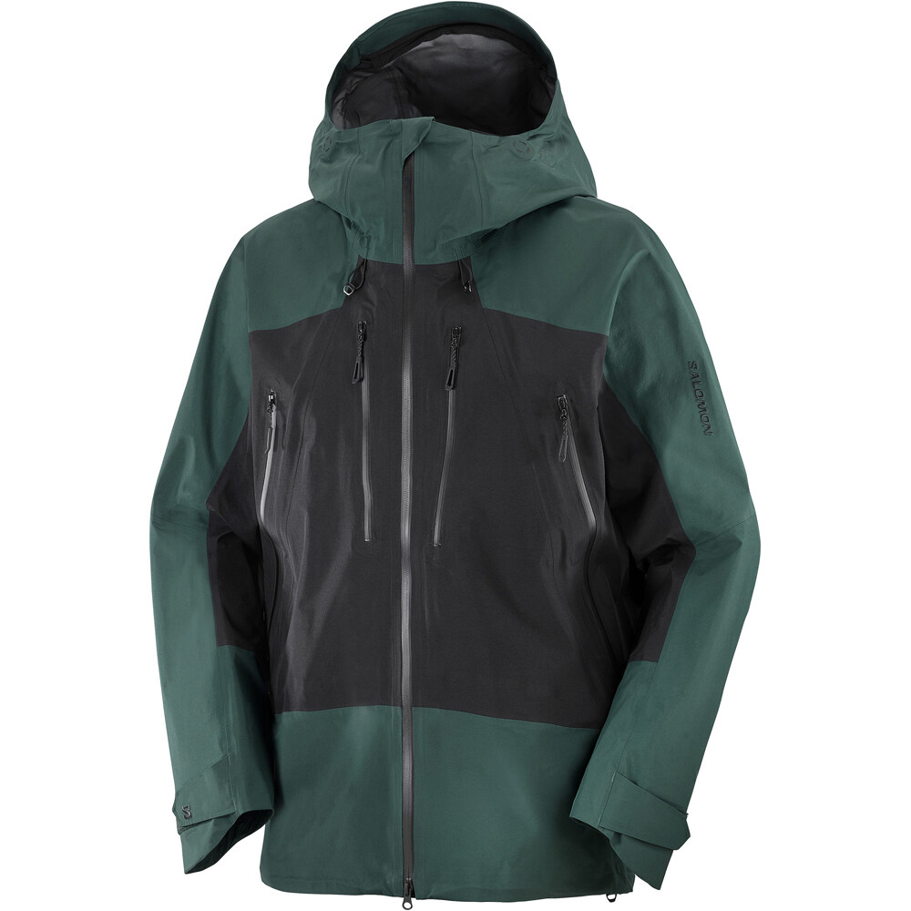 Salomon chaqueta esquí hombre SCRAMBLER GORE-TEX VERDE vista detalle