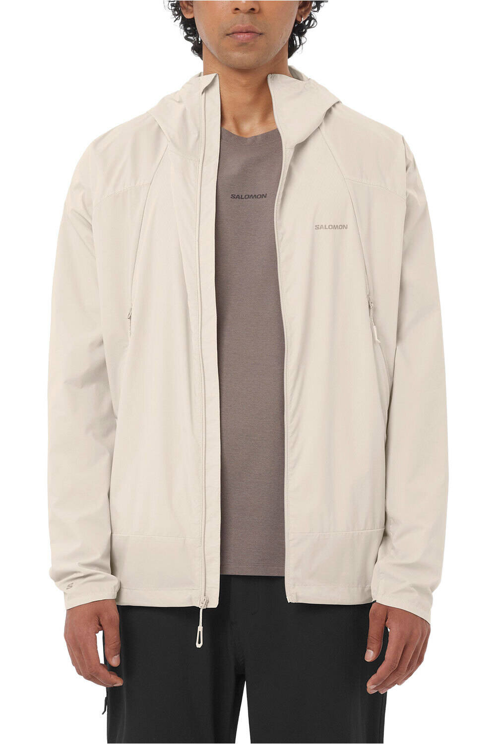 Salomon chaqueta impermeable hombre OUTWIND BLANCO vista frontal