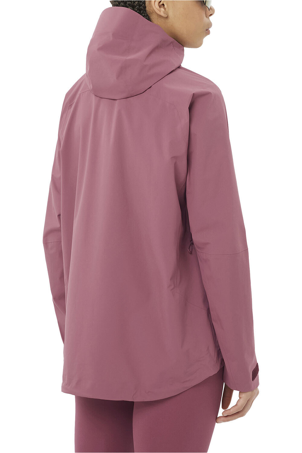 Salomon chaqueta impermeable mujer OUTERPATH PRO 2.5L AZUL vista trasera
