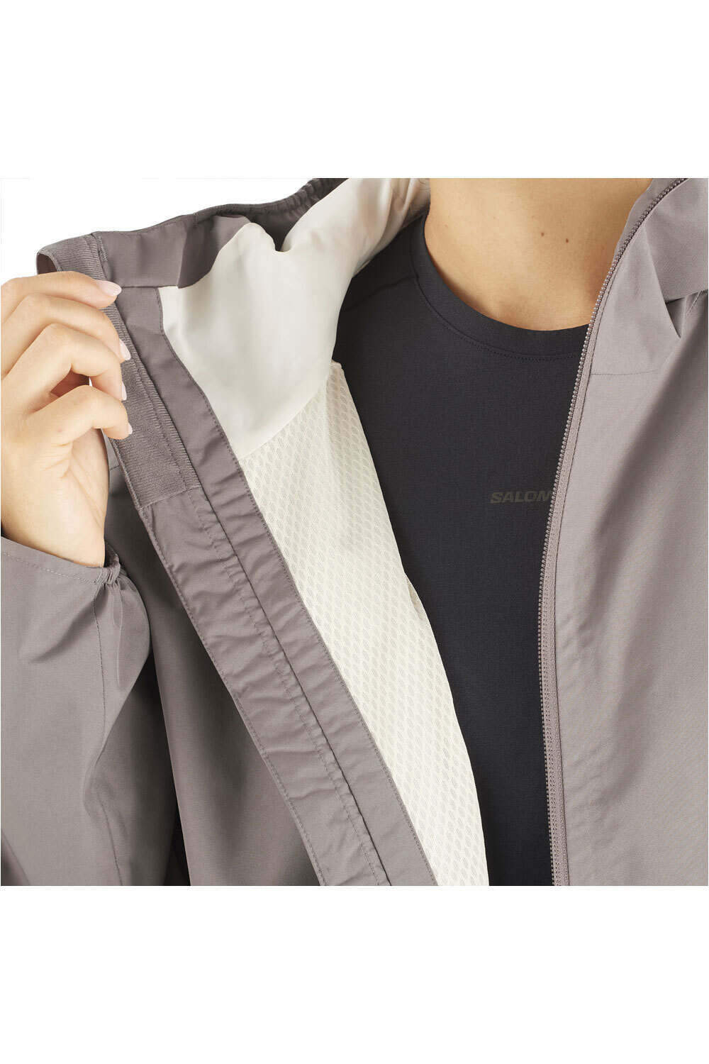 Salomon chaqueta impermeable mujer OUTSCAPE 2L NEGRO vista detalle