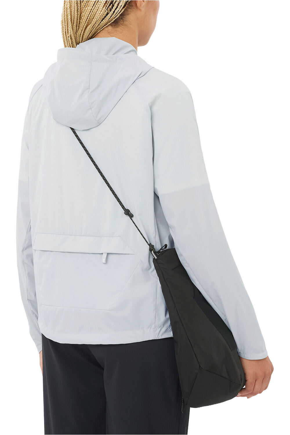 Salomon chaqueta impermeable mujer OUTWIND AZUL vista trasera