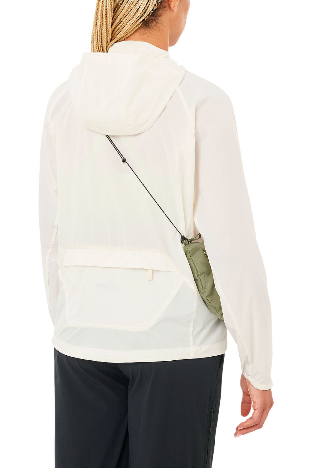 Salomon chaqueta impermeable mujer OUTWIND BLANCO vista trasera